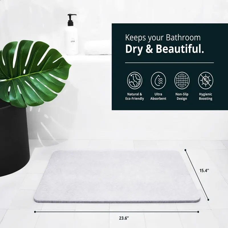 Stone Bath Mat 30x40cm Diatomaceous Earth Bathroom Mat Non-Slip Super Absorbent Quick Drying Shower Mats Diatomaceous Bath Mats